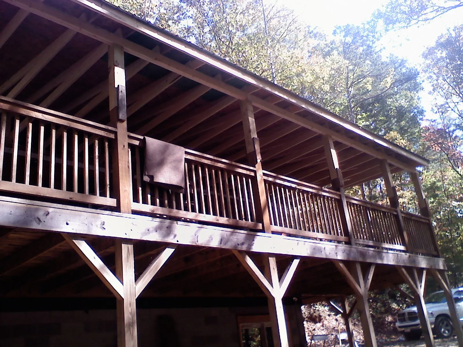 Timber framing under a new elevated porch and deck — Roof Leak Repair in Benson by Roofing Brothers